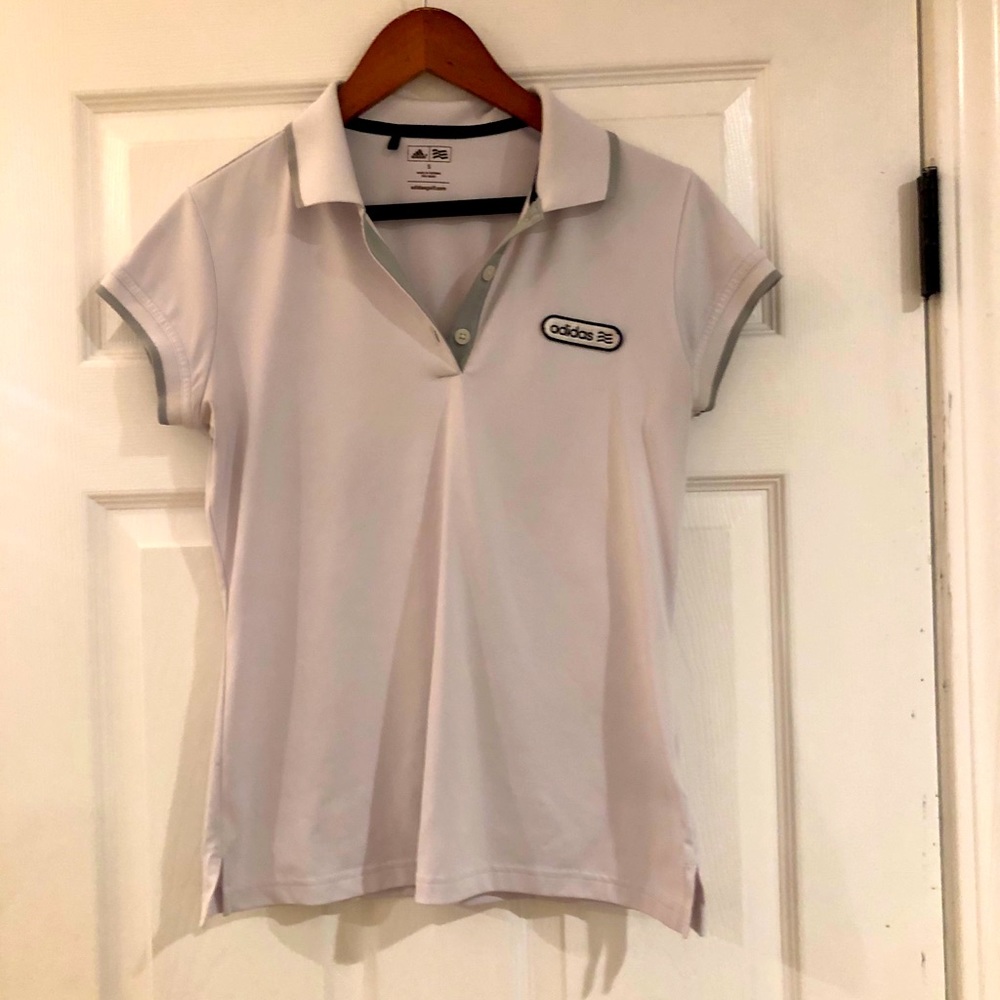 Adidas women’s grey/ white golf polo